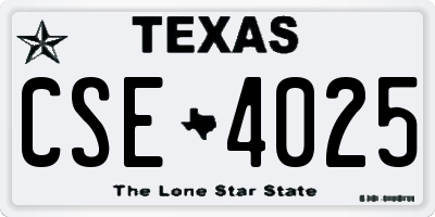 TX license plate CSE4025