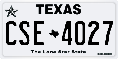 TX license plate CSE4027