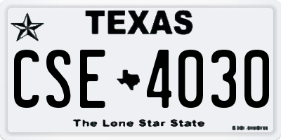 TX license plate CSE4030