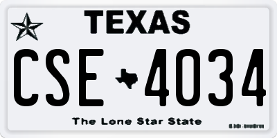 TX license plate CSE4034