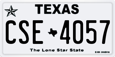TX license plate CSE4057