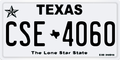 TX license plate CSE4060