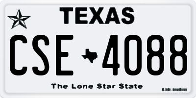 TX license plate CSE4088