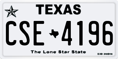 TX license plate CSE4196