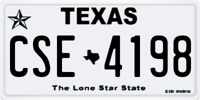 TX license plate CSE4198