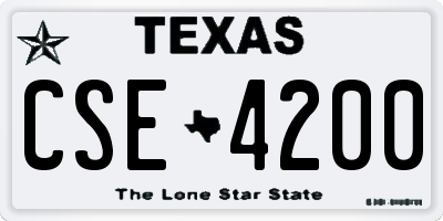 TX license plate CSE4200