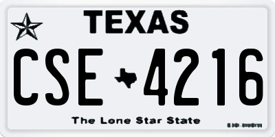 TX license plate CSE4216