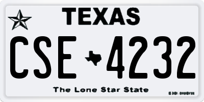 TX license plate CSE4232