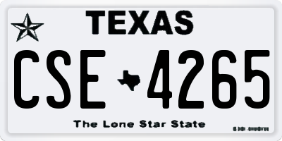 TX license plate CSE4265