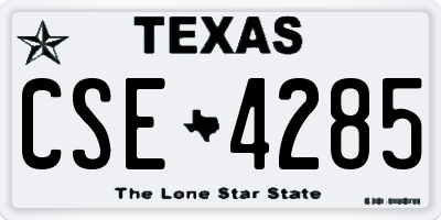 TX license plate CSE4285