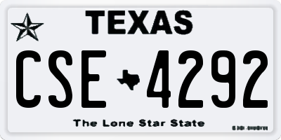 TX license plate CSE4292