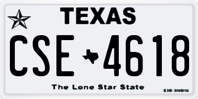 TX license plate CSE4618