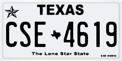 TX license plate CSE4619
