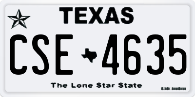 TX license plate CSE4635