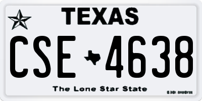 TX license plate CSE4638