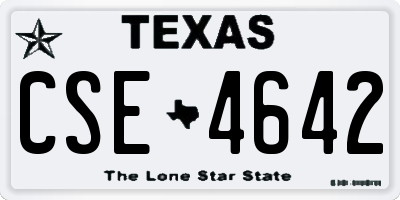 TX license plate CSE4642