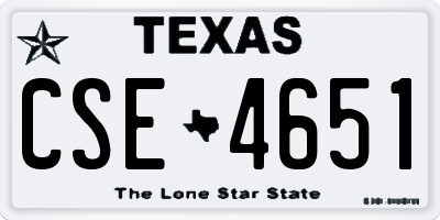 TX license plate CSE4651