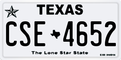 TX license plate CSE4652