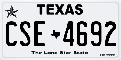TX license plate CSE4692