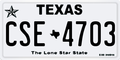 TX license plate CSE4703