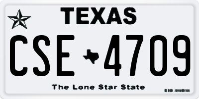 TX license plate CSE4709