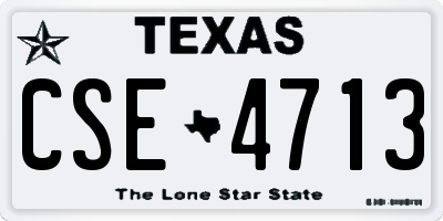 TX license plate CSE4713