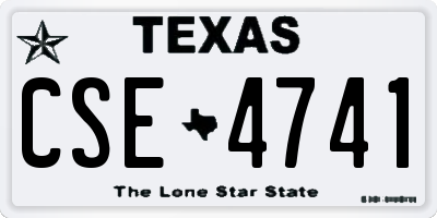 TX license plate CSE4741