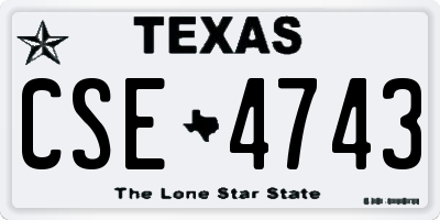 TX license plate CSE4743