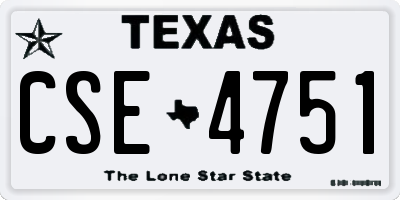 TX license plate CSE4751