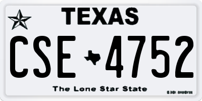 TX license plate CSE4752