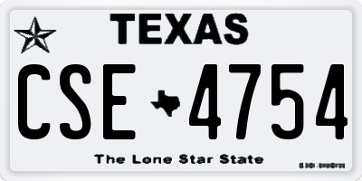 TX license plate CSE4754