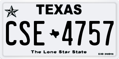 TX license plate CSE4757