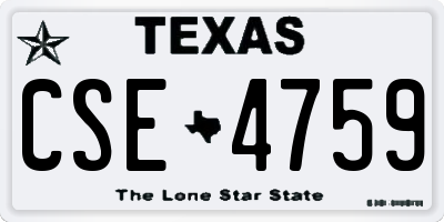 TX license plate CSE4759