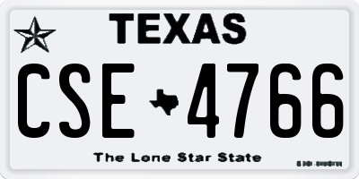 TX license plate CSE4766