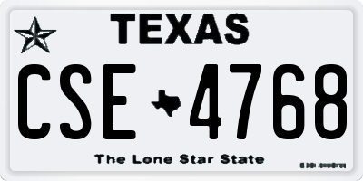 TX license plate CSE4768
