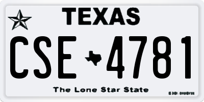 TX license plate CSE4781