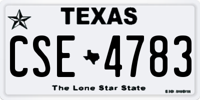 TX license plate CSE4783