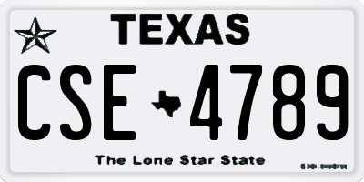 TX license plate CSE4789