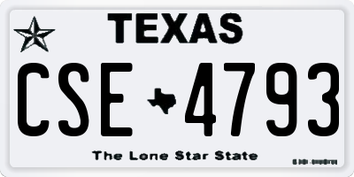 TX license plate CSE4793