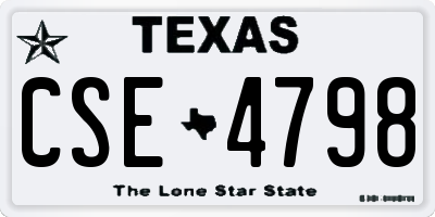 TX license plate CSE4798