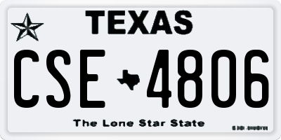 TX license plate CSE4806