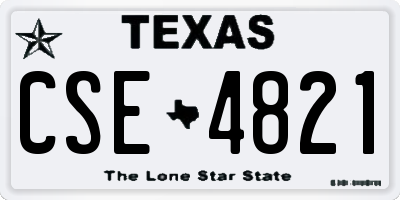 TX license plate CSE4821