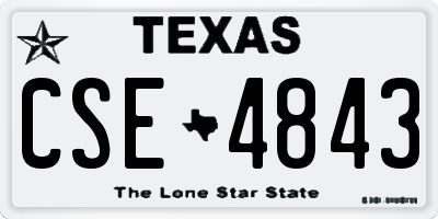 TX license plate CSE4843