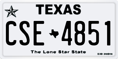 TX license plate CSE4851