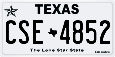 TX license plate CSE4852