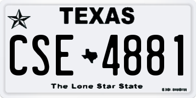 TX license plate CSE4881