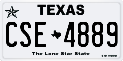 TX license plate CSE4889