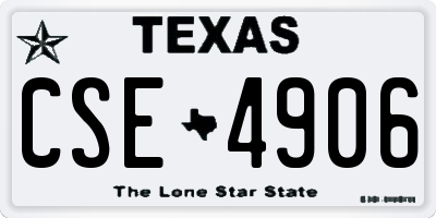 TX license plate CSE4906