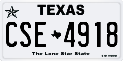 TX license plate CSE4918
