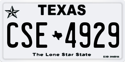 TX license plate CSE4929